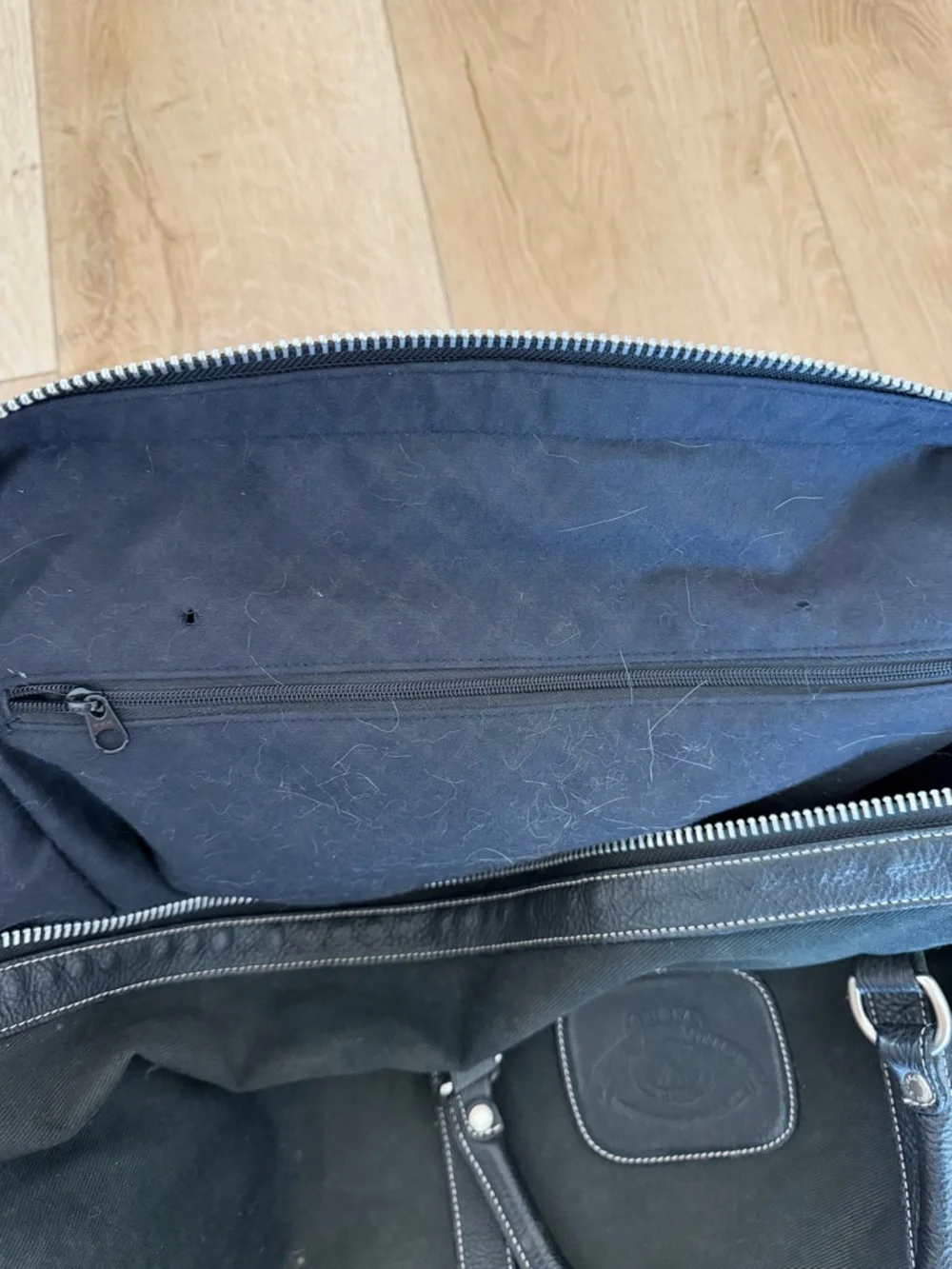 Vintage Large Ghurka Original Collection Black Twill Leather Luggage Duffle Bag